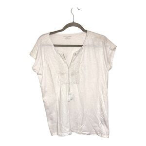 Chelsea & Theodore White Lace Trim Tassel Boho Top Organic Cotton Size Small